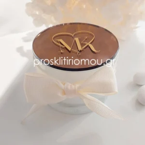 Μπομπονιέρα κερί με εκτύπωση στο καπάκι