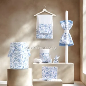 Σετ Βάπτισης γαλάζια ζωάκια Blue Toile