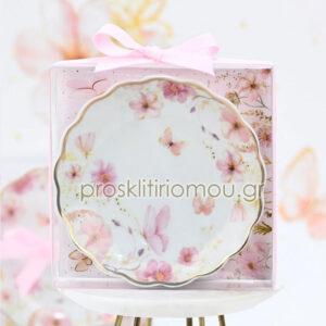 Μπομπονιέρα πιατάκι πορσελάνη Pink Blossom